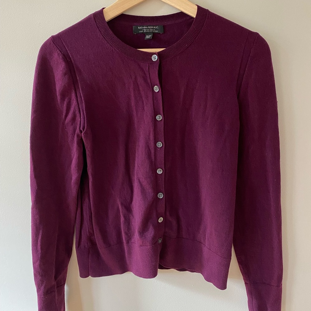 Merino wool cardigan - Banana Republic - mauve
